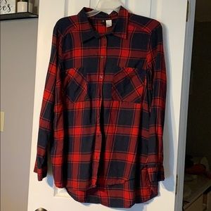 Red and blue plaid long sleeve